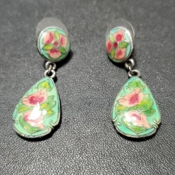 Laila Rowe cloisonne style earrings - Picture 1 of 9